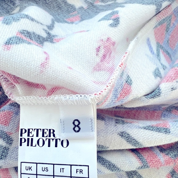 PETER PILOTTO - fitted long sleeved dress optical print red blue white - size 4 - Picture 4 of 10